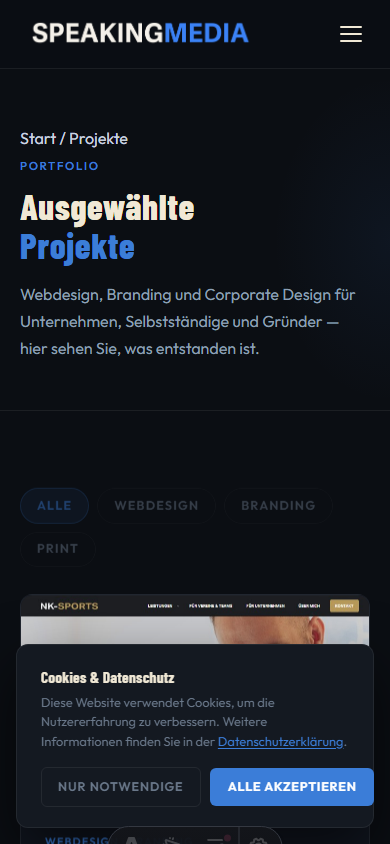 Website auf Handy